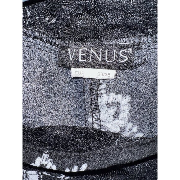 Venus Black & White Lace Boho Tunic Blouse With Tassel Tie Accent Small - Picture 4 of 4